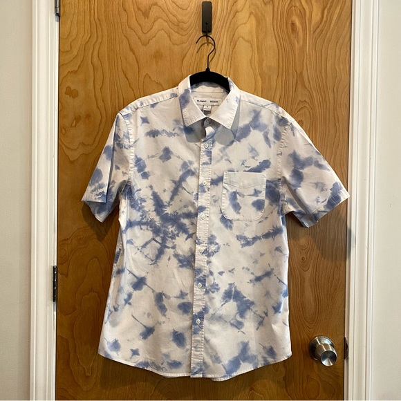 OLD NAVY Men's Casual Button Down Shirt in very cool print - Picture 1 of 4